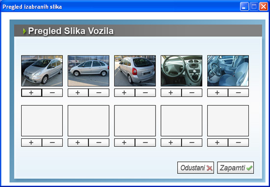 Auto Plac XP Program za autoplaceve Slike uvezenog vozila